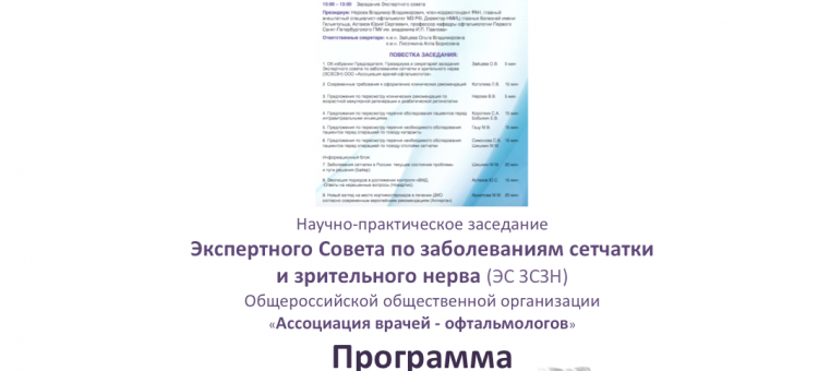 Заболевания сетчатки Заседание Экспертного совета АВО в Москве