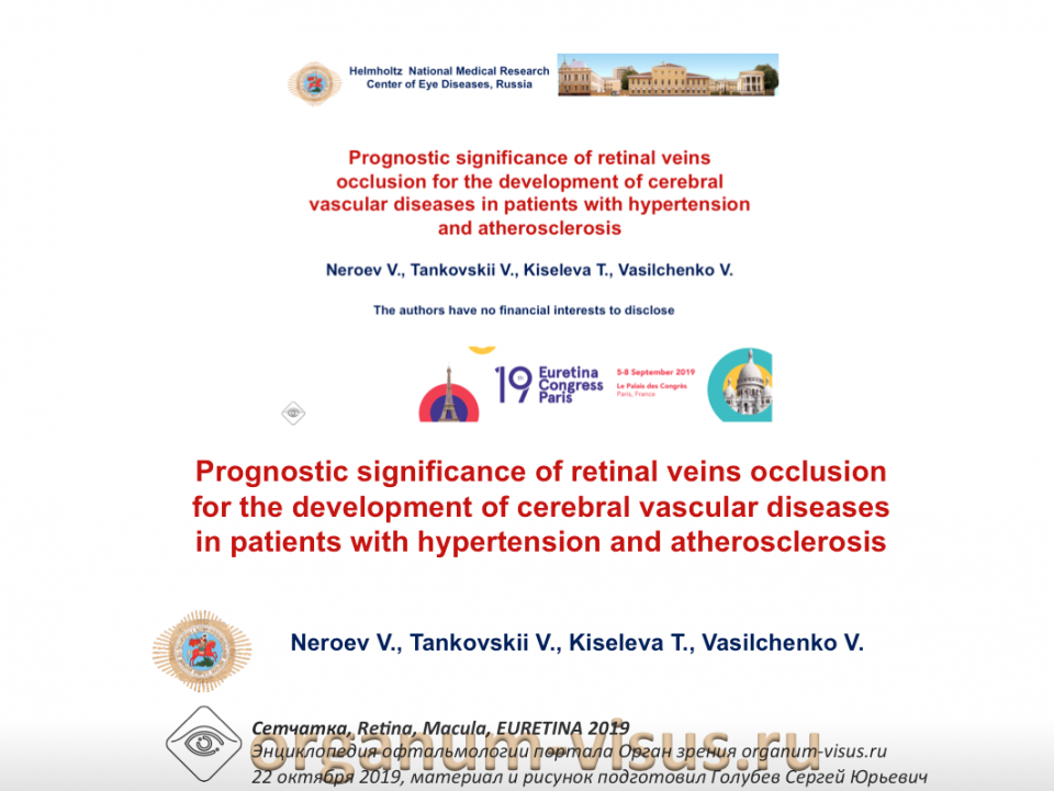 Окклюзии вен сетчатки и сосудистые заболевания головного мозга