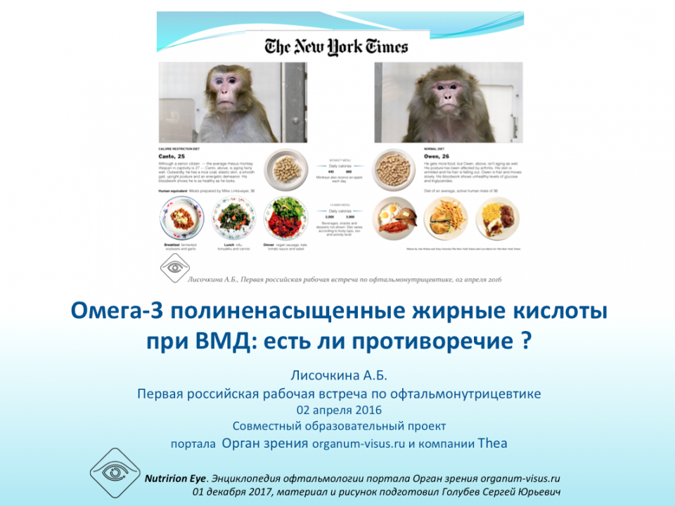 Офтальмонутрицевтика ВМД и Омега 3 ПНЖК