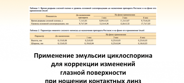 Рестасис Восстановление слезопродукции при ношении контактных линз