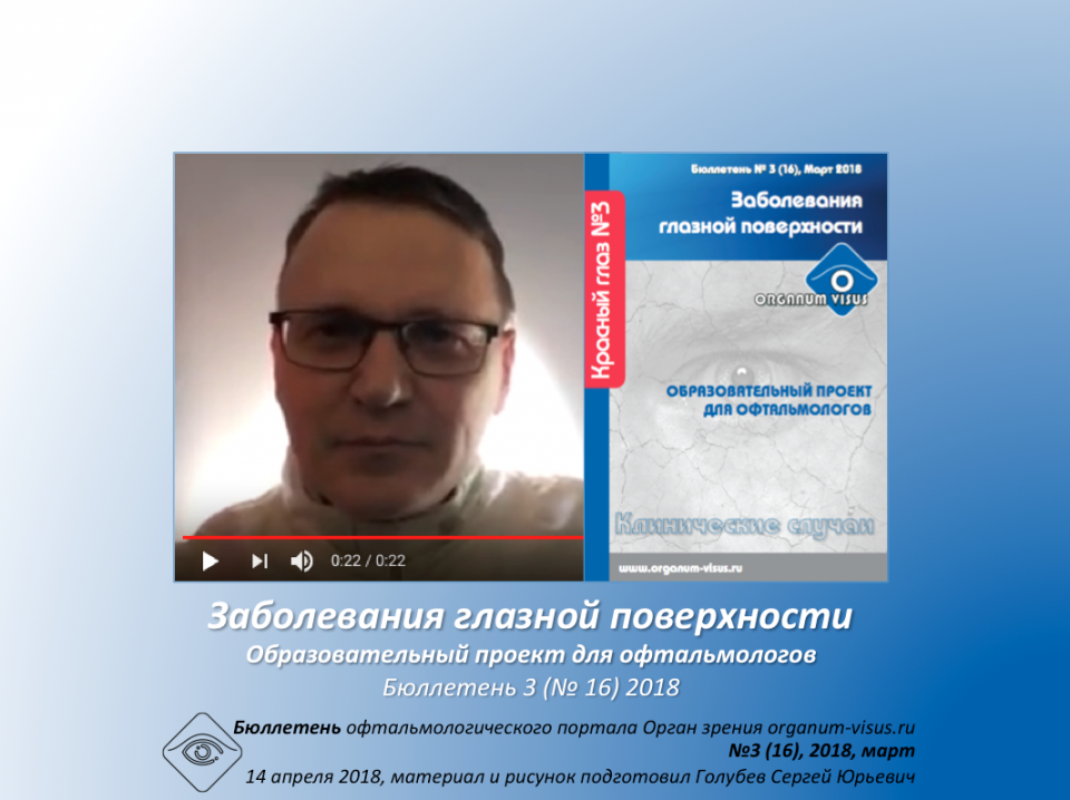 Бюллетень портала Орган зрения Лечение красного глаза