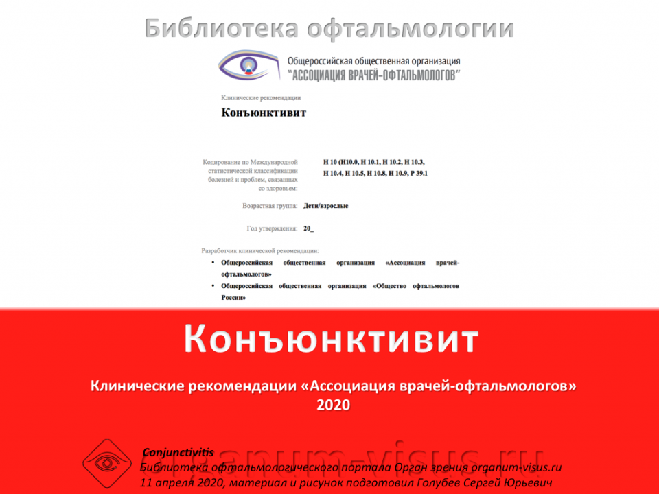 Клинические рекомендации Конъюнктивит
