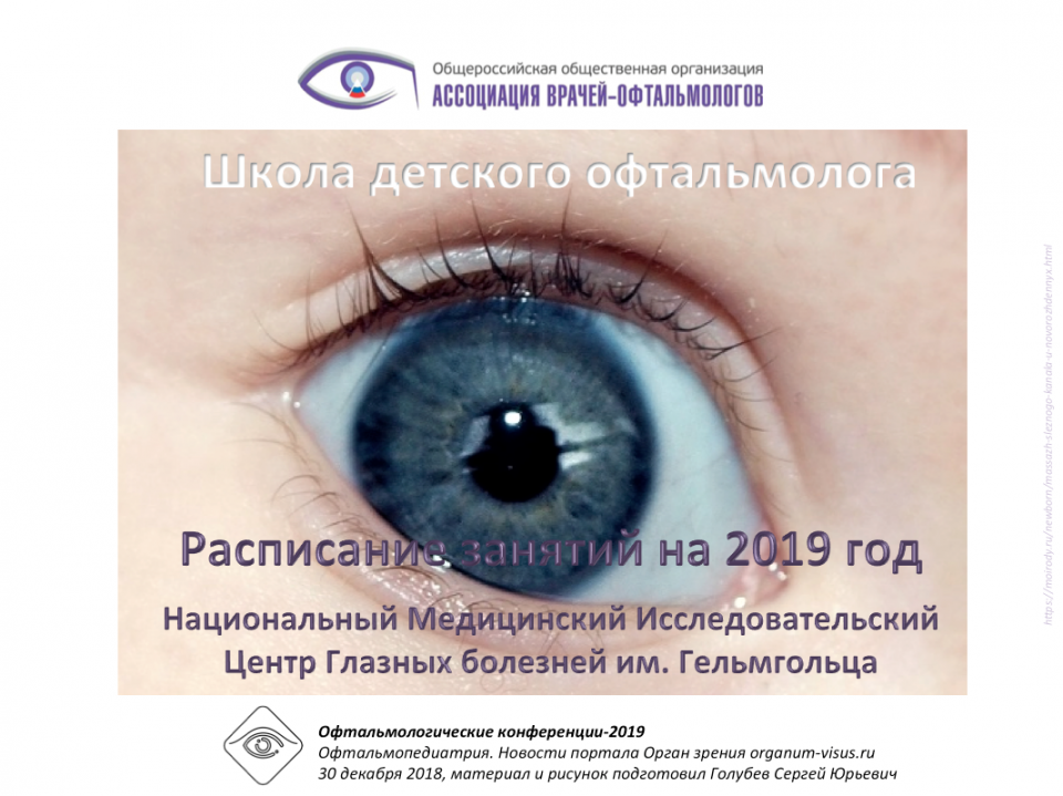 Школа детского офтальмолога 2019 Расписание