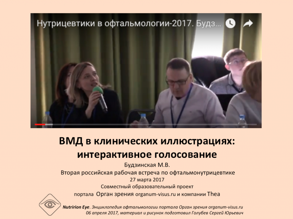 Нутрицевтики ВМД в клинических примерах Будзинская М.В.