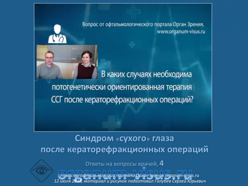 Сухой глаз Патогенетически ориентированная терапия Циклоспорин А 0,05%