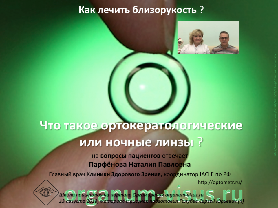 Вопрос пациента Лечение миопии Ночные линзы