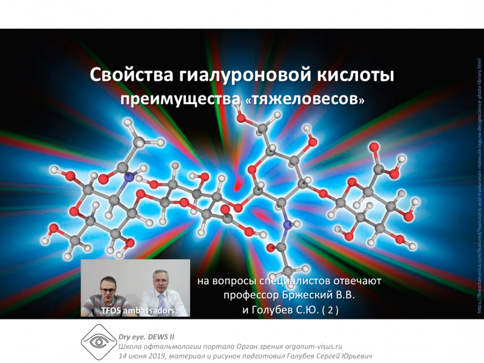 Сухой глаз Свойства гиалуроновой кислоты
